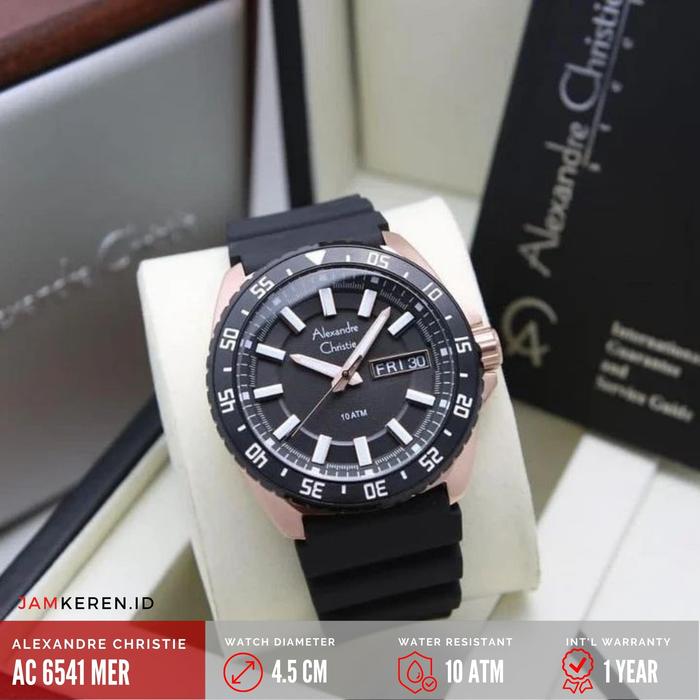 Jam Tangan Pria Alexandre Christie 6541 AC6541 AC 6541 MC Tali Karet