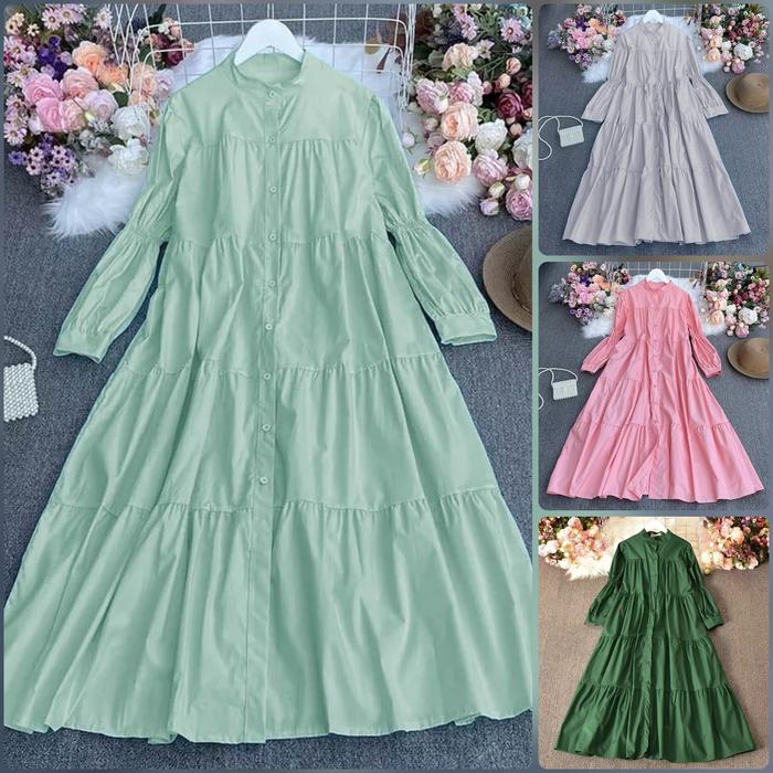Maxi XXL Jumbo LONGMAXI FLETA ABU Dustypink Army Hijau Mint Longdress