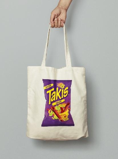 CUTE TOTE BAG takis snack ghost pepper CUSTOM DESIGN