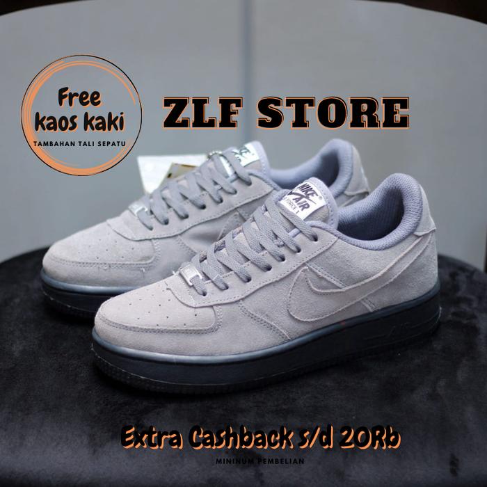 Sepatu NikeAirForce1 Grey Sol Black Casual Quality High Premium