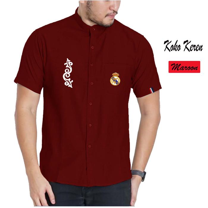 Kemeja Koko Rabani Lengan Pendek / Kemeja Koko Kerah Sanghai Pria