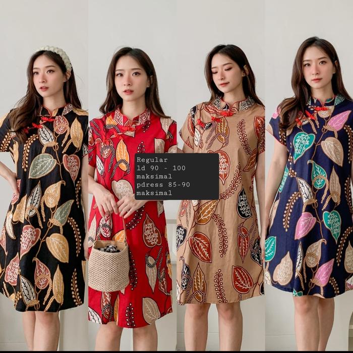 dress cheongsam jumbo/cheongsam wanita/qipao/imlek 21034/baju imlek