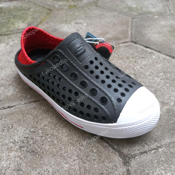 sepatu anak skechers guzman steps black red original tanpa lampu