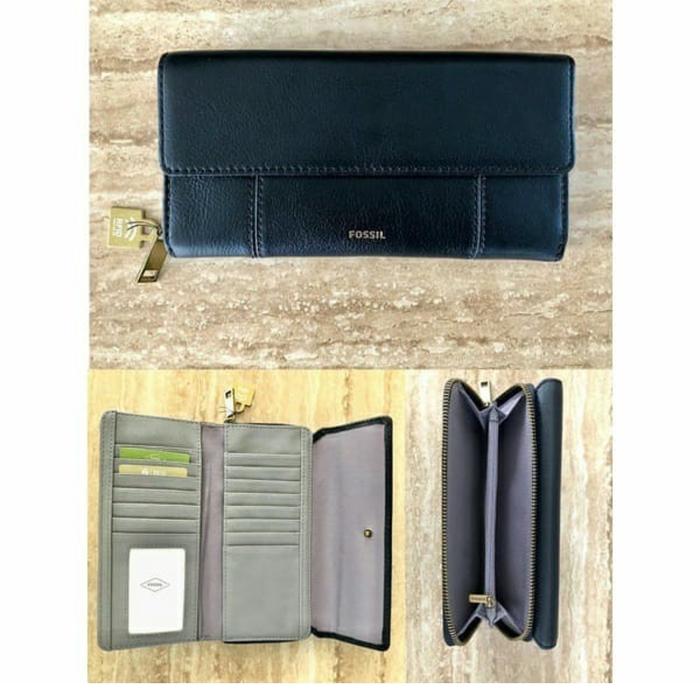 Fossil Jori Flap Wallet Midnight Navy