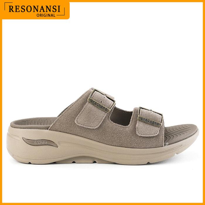 SANDAL WANITA TERBARU SKECHERS ORIGINAL GO WALK ARC FIT COKLAT EMPUK