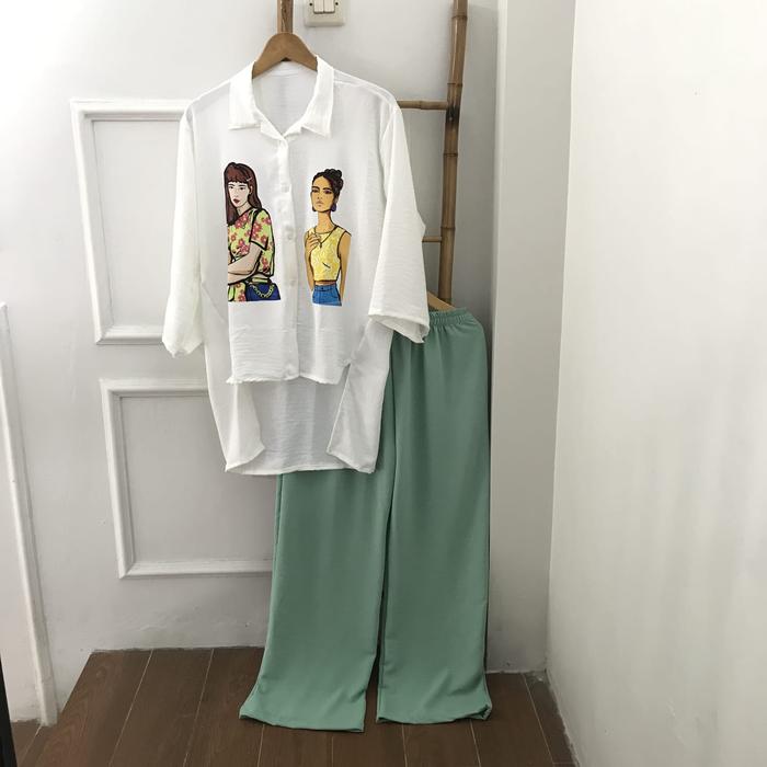 Setcel Kemeja Viral Crinkle Airflow Premium