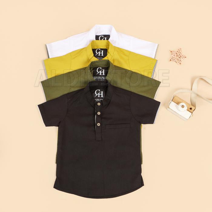 Baju Kemeja Koko Kerah Mandrin Lengan Pendek Anak Kekinian Koko Atasan