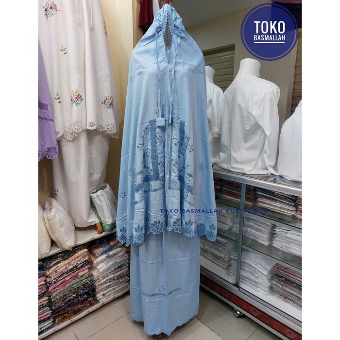 Mukena Kerancang Sulam Tarawang Pilep mix Suji Tangan Bahan Hima BKT