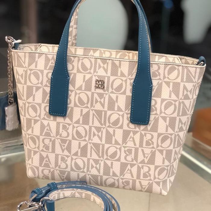 Tas bonia original monogram putih tote bag small