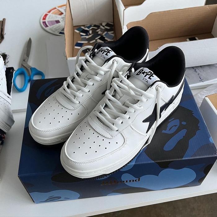 JJJJound x BAPESTA BAPE STA Low "White Navy"
