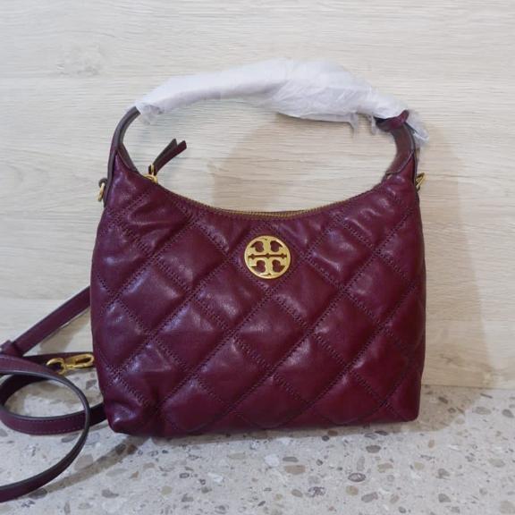 Jual Tas Wanita T0r1 Burch TB Willa Mini Clarets Maroon Original