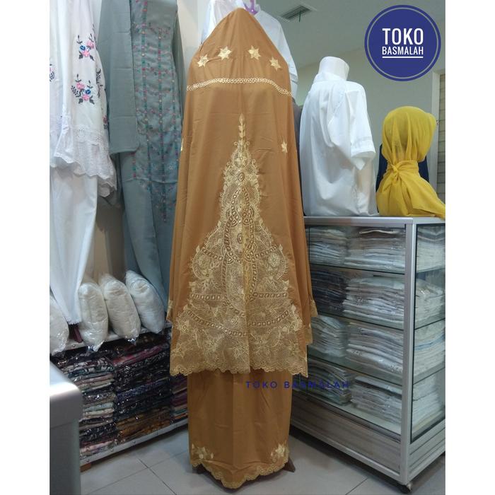 Mukena Bordir Mesin Putih Bahan Katun Hima Khas Pariaman