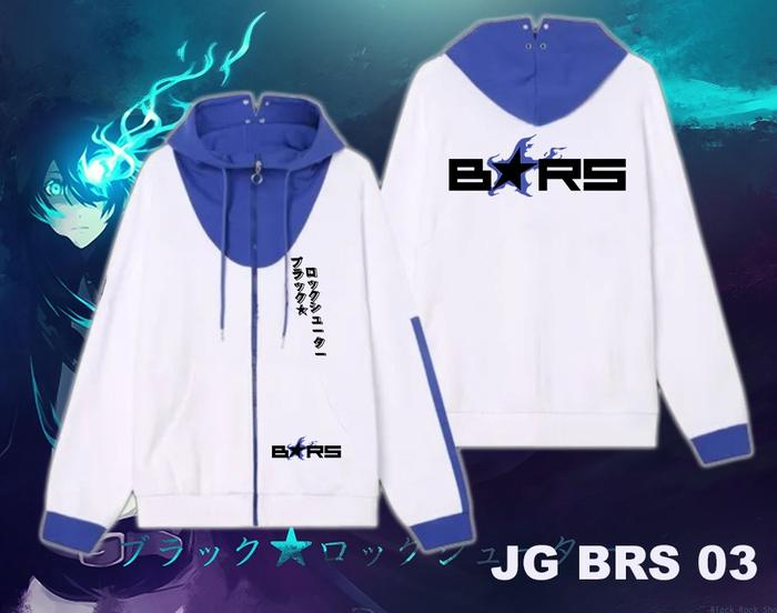 Jaket Anime Black Rock Shooter Semi Cosplay Custom Satuan JG BRS 03