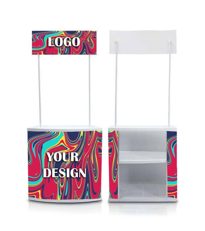 Event Desk Meja Promosi + Stiker Printingan