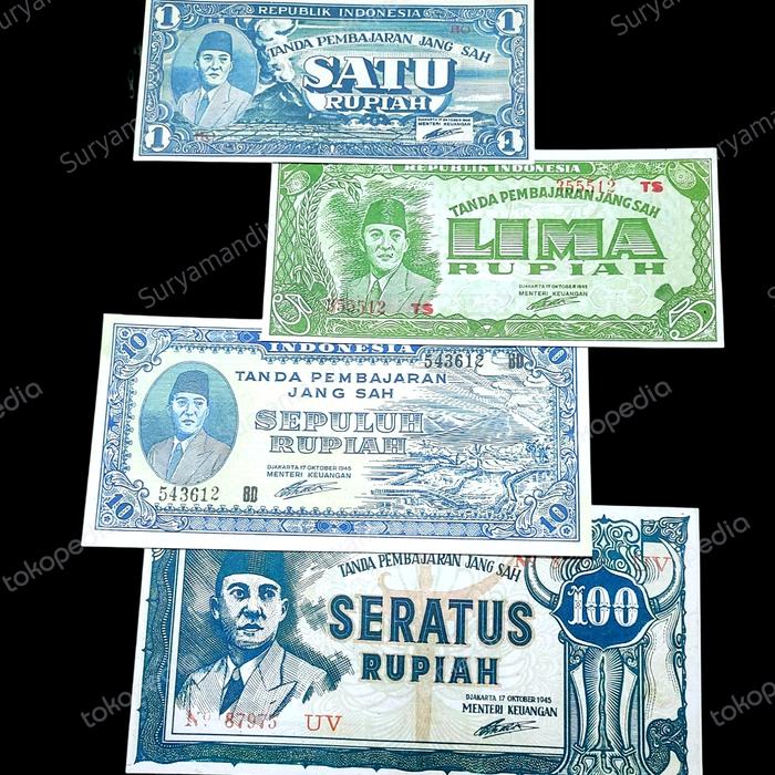 Set Uang Kuno Rupiah ORI I Soekarno (1945) Replika Repro