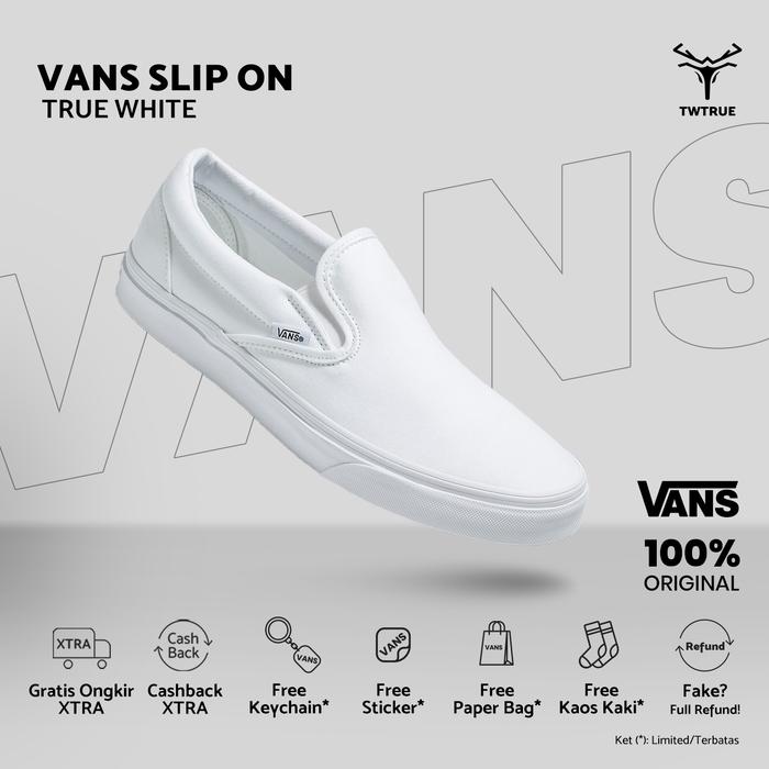 Vans Original | Vans Slip On True White | Sepatu Vans Original | Vans
