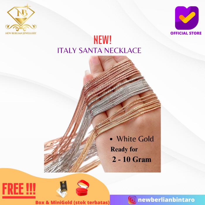kalung emas putih perhiasan emas asli 17K 750 75% 22303