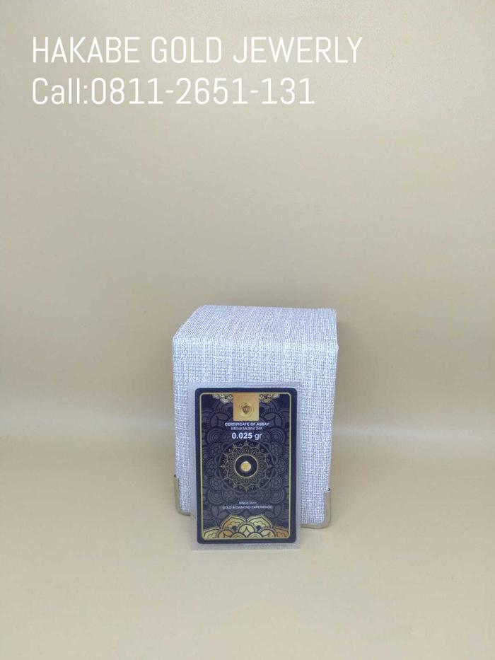 Mini Goldd Fine Gold Certificate Of Assay 0,025 Gr 24K Fine Gold 999.9