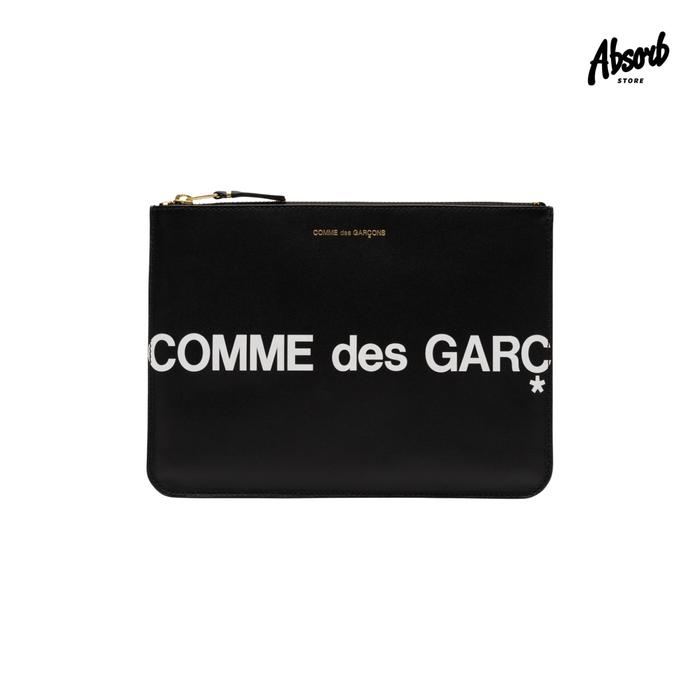 Comme Des Garcons Huge Logo Zip Pouch Wallet (Black) SA5100HL CDG