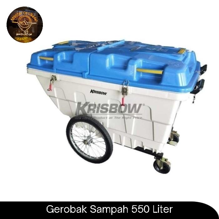 GEROBAK SAMPAH KRISBOW Tempat Sampah Gerobak Besar Outdoor 550 Liter