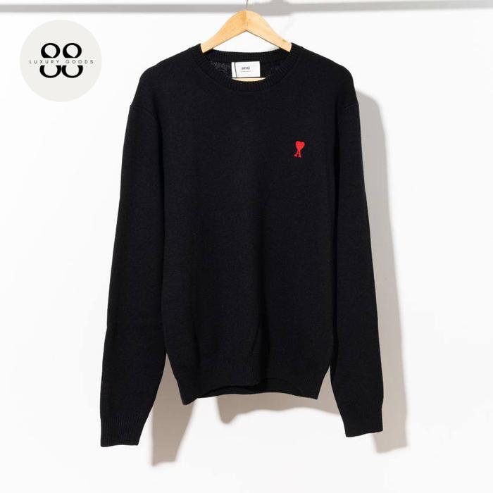 AMI PARIS Ami de Coeur sweater MEN Black - Red size S M L