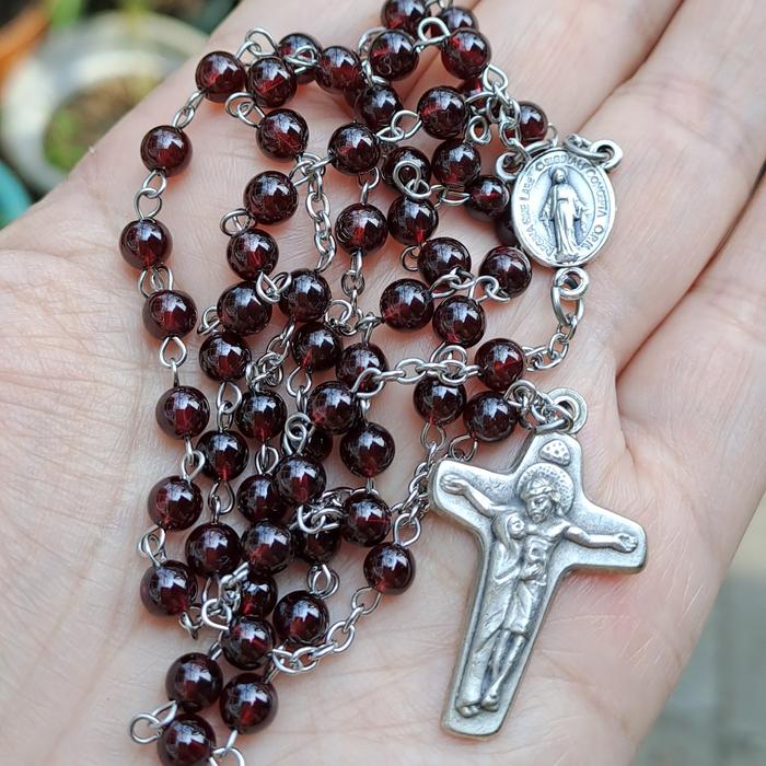 ROSARIO BATU ALAM NATURAL GARNET 4MM