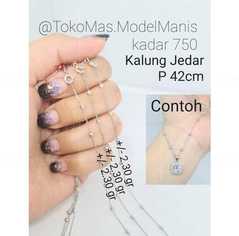 Kalung Jedar UBS emas putih kadar 750