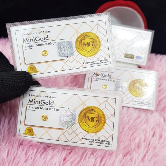 Mini gold certificate of assay fine gold grain 0,2gr 24k @0.05gr