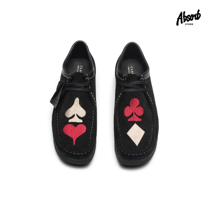 Clarks Originals Wallabee x Stussy “Four Card Suits” (Black) 100% Authentic / Original