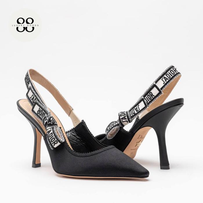 Christian Dior J'Adior Slingback Heels 100 Embroidered Satin