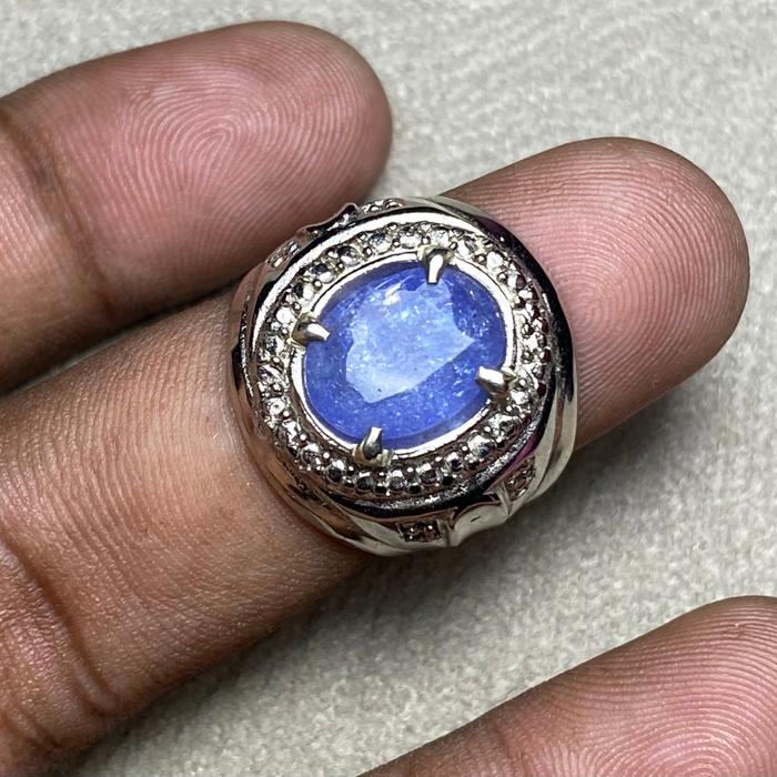 cincin batu natural tanzanite batu blue tanzanite ring