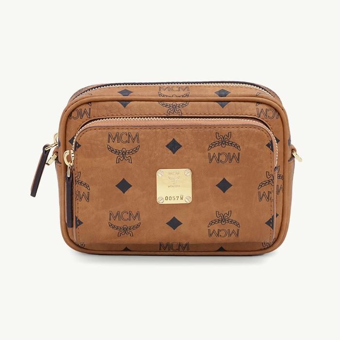 MCM X-Mini Klassik Crossbody Bag in Cognac with Belt Loops