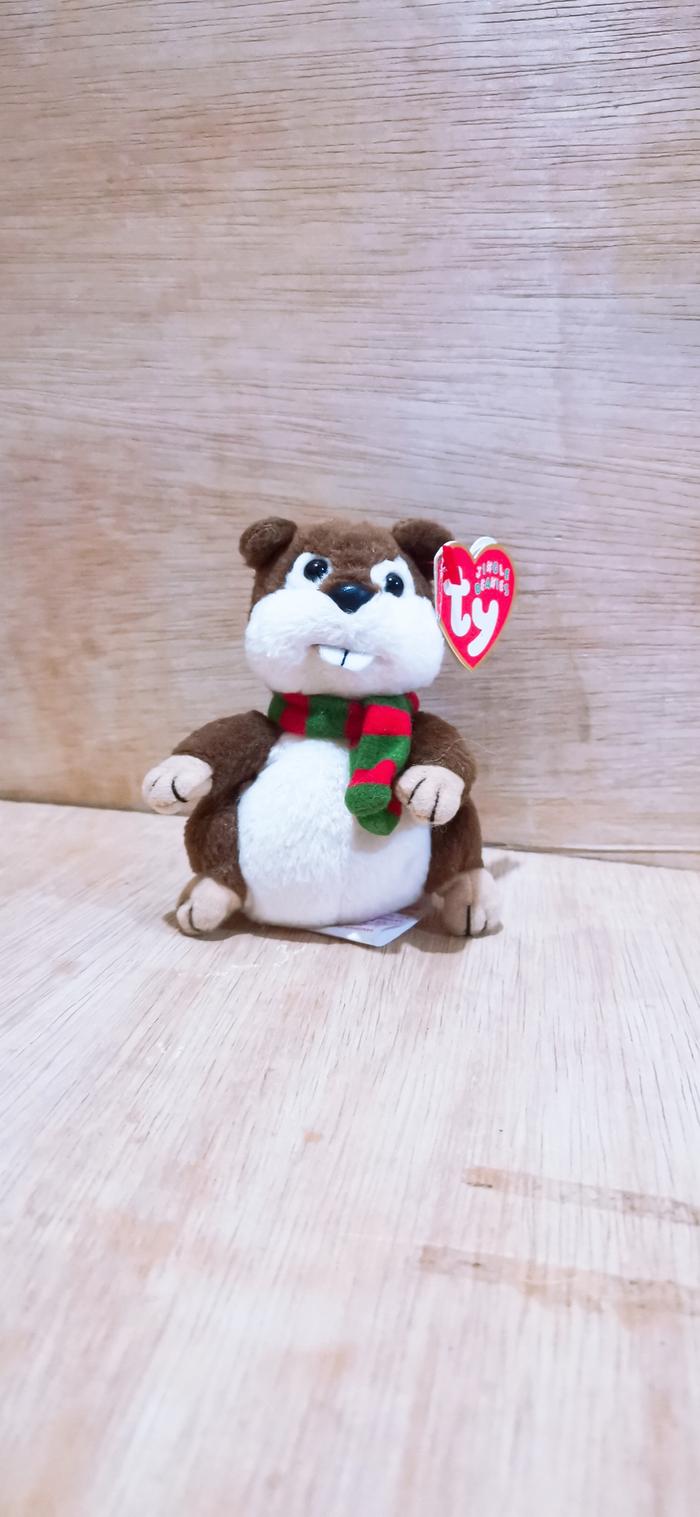 Boneka Yule The Christmas Beaver by TY Beanie baby