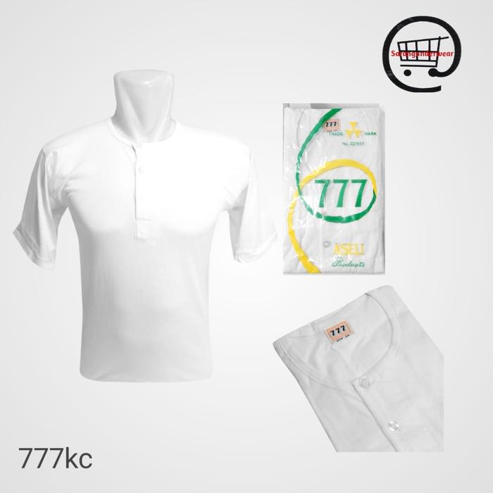 kaos oblong pria 777 kancing size 44-46-48/kaos oblong jumbo