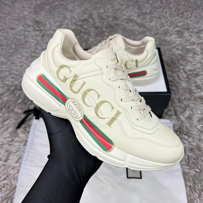 SIZE 41 GUCCI RHYTON LOGO SNEAKERS AUTHENTIC ORIGINAL 100%