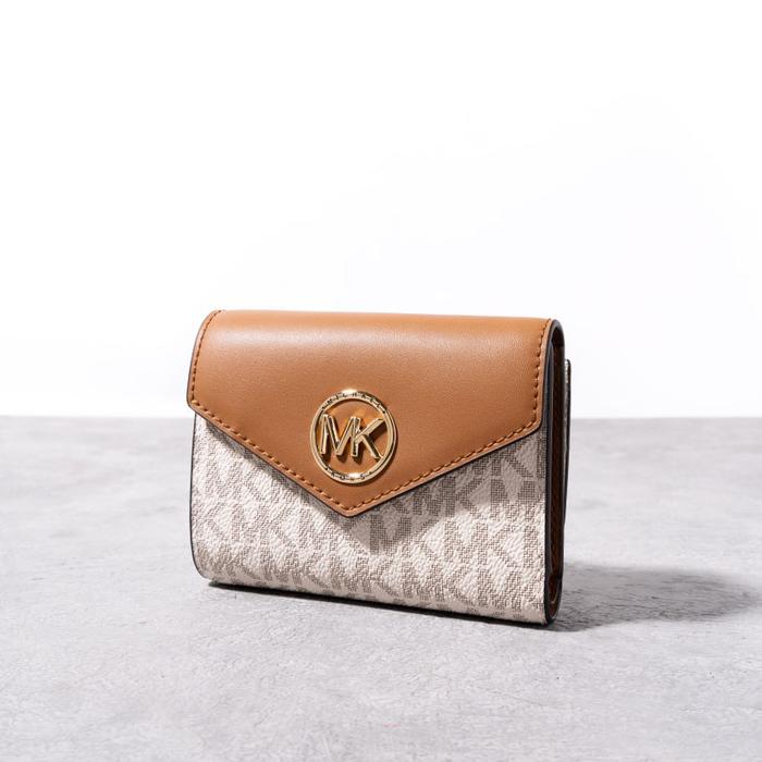 MICHAEL KORS Greenwich monogram trifold wallet Vanilla - Acorn