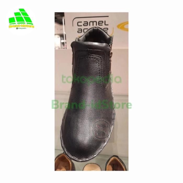 Camel Active Sepatu Boots Pria Casual GREGANT original kulit Black
