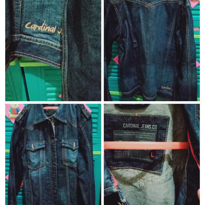 jaket jeans second Pria tracker CARDINAL ORIGINAL