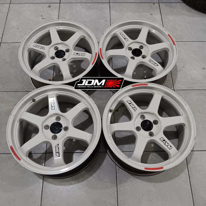 Velg TE37 R17x7 Pcd 4x100 Et42 Murah Bekas Ring 17 Putih Mobilio Yaris