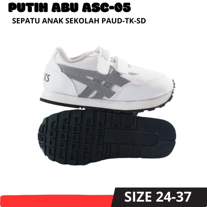 Sepatu Sneakers Anak Laki laki Perempuan Asics Sekolah Tk Sd Putih Abu