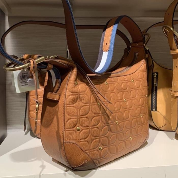 Tas Fossil Hannah Hobo Brown Multi