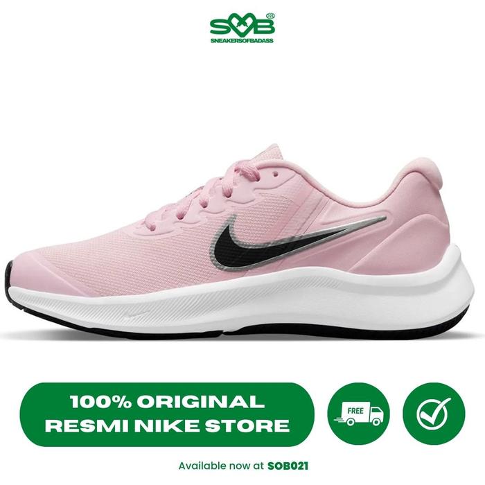 Sepatu Sneakers Nike Kids Star Runner 3 GS Pink/Black - DA2776-601