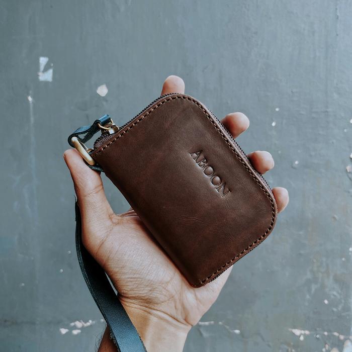 Hanging Wallet Kulit Asli Pria Wanita Gantung Leher Dompet Kartu