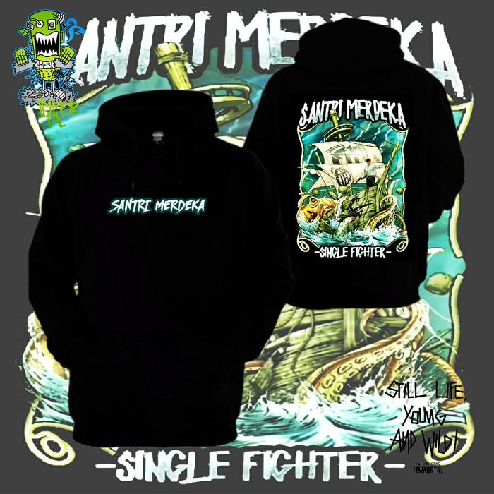 Jaket hoodie dewasa pria wanita santri merdeka