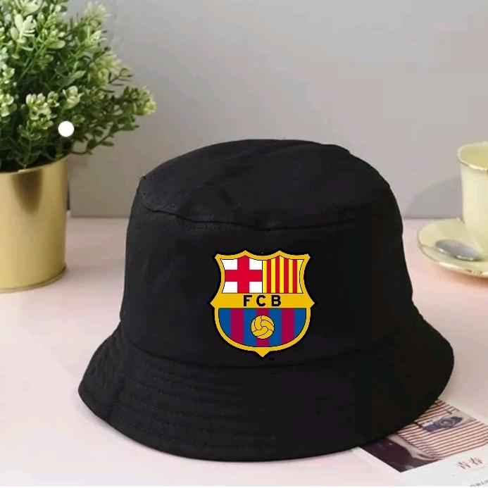 topi bucket hat logo Barcelona