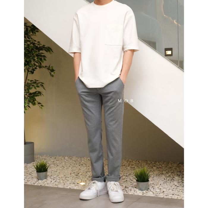 Celana Chino Trousers Tom Tailor Travis Slim Light Grey Original