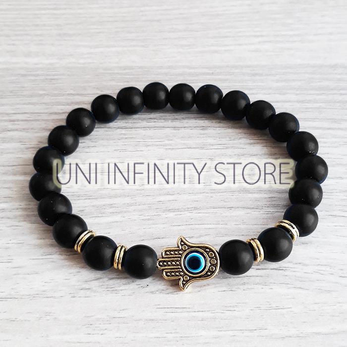 JWBR0044 Gelang Batu Hamsa Emas Unisex Gold Hand Protection Stone