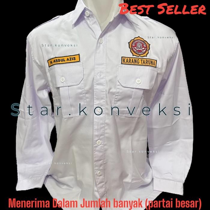 Baju Seragam Kerja  Dinas Kemeja PDH Karang Taruna Warna PUTIH Stand
