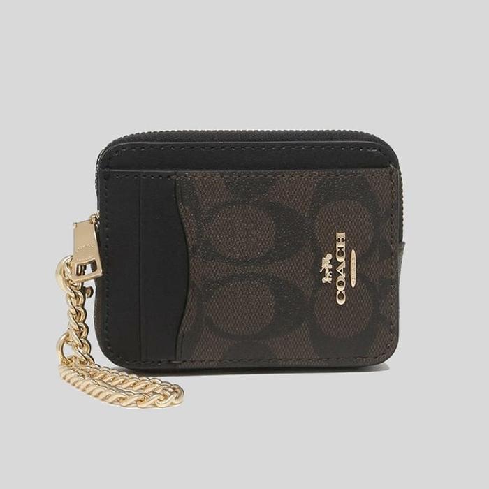 Dompet Kartu Original Coach C0058 Chain Zip Card Case
