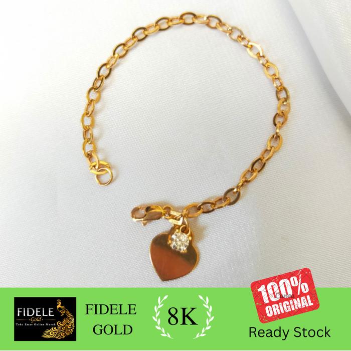 Gelang Love Simple Remaja Anak emas asli ringan emas muda